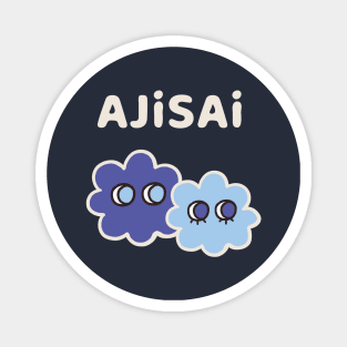 AJISAI - Cryptic Nihongo - Cartoon Hydrangea with Japanese (Dark) Magnet